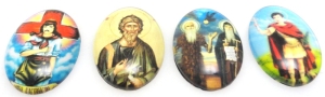 Kaboszony szklane owal 25x18mm - zestaw 4 sztuki - dewocjonalia