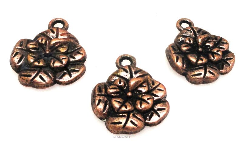 Zawieszka - kwiatek 18x14mm - red copper