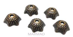 Czapeczki bali na korale - 8mm - red copper
