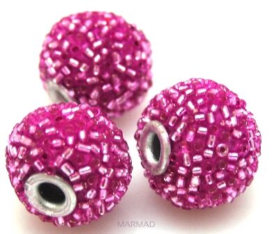 Koraliki indonesia - oponka 16x14mm - różowe