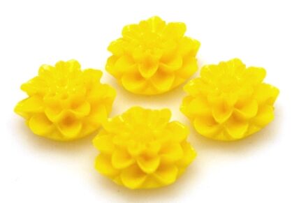 Kaboszon - kwiatek żółty 14mm