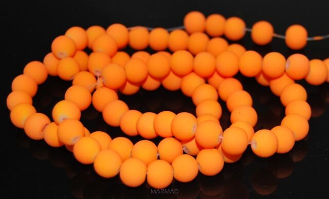 Kule szklane gumowane matowe - kule 8mm - pomarańczoweo żólte