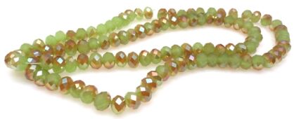 Kryształki fasetowane - oponki 6x4mm - zielono złote