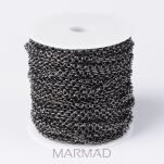 Łańcuszek rolo 4mm - 1 metr - kolor hematytu - 2