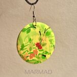 Kolczyki- Drewno malowane łąka- moneta 50mm - 2