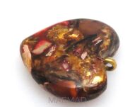Jaspis cesarski z żywicą - zawieszka serce z ogniwkiem 20x20x7mm