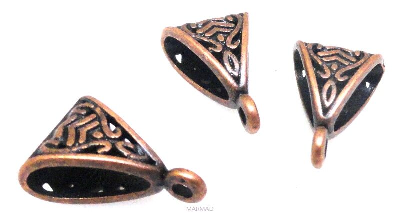 Nakładka, krawatka z oczkiem 15x10mm - red copper