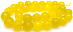 Jadeit fasetowany kula 12mm - żółty cytrynowy