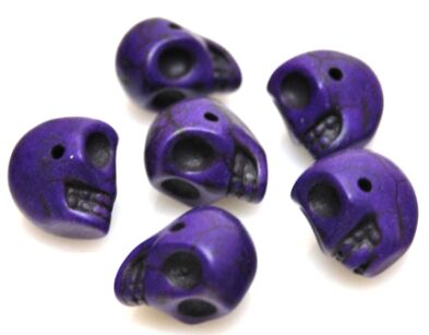 Howlit fioletowy - czaszka 14x10mm