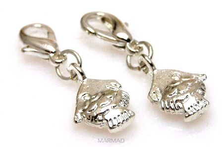 Charms z karabińczykiem - rybka - posrebrzany