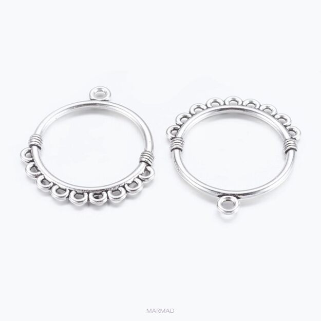 Łącznik, konektor, Baza filigranowa do kolczyków i wisiorków - 33x30mm