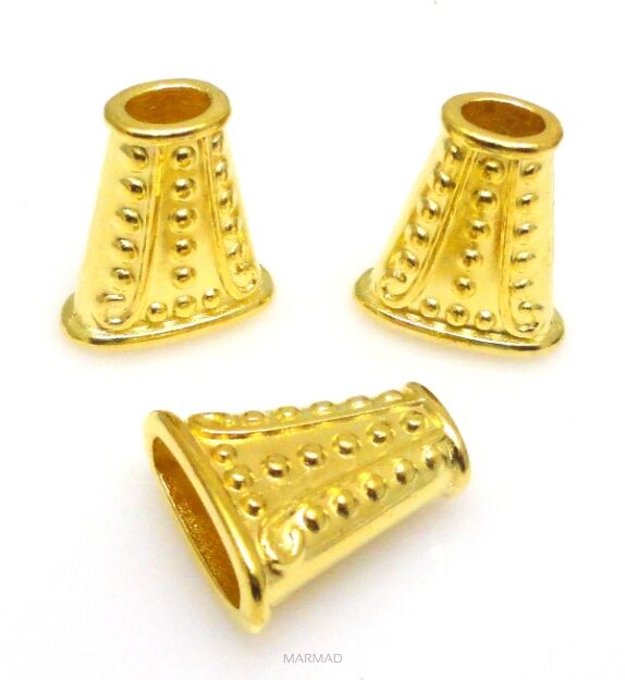 Stożek do wykończenia, czapeczka bali 18x16mm - kolor złoty