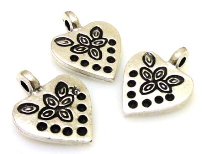 Zawieszka - serce 22x16mm - dwustronnie jednakowe - srebrzone próba 999