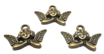 Aniołek - zawieszka 20x15mm - antyczny brąz