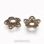 Czapeczka na korale 11mm - antyczny brąz - 2