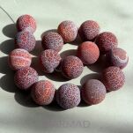 Agat matowy trawiony czerwony - kula 20mm - 2