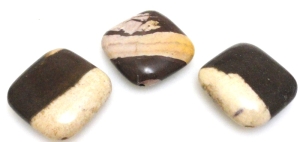 Jaspis cappuccino kwadrat 25x25mm - zestaw 3 sztuki - otwory na wierzchołkach