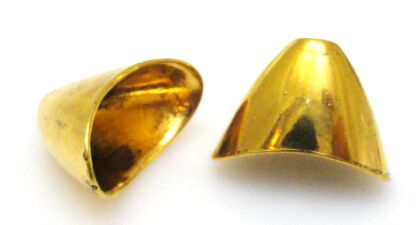 Czapeczki na korale - kielich stożek 20x14mm - kolor złoty