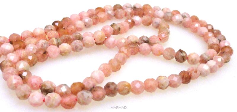 Rodochrozyt naturalny fasetowany - kula 3mm