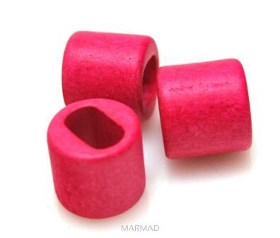 Nakładki na rzemienie i sznurki - 16x15mm - ceramika różowa