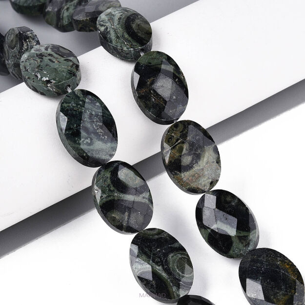 Jaspis kambaba fasetowany owal 13x18mm