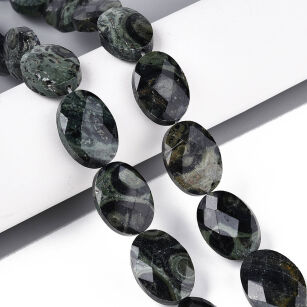 Jaspis kambaba fasetowany owal 13x18mm