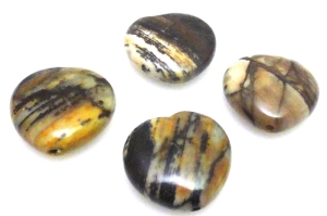 Jaspis - serce 18x18mm - zestaw 4 sztuki