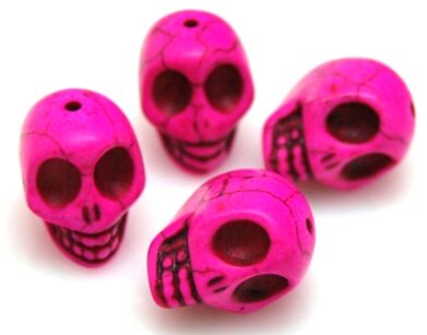 Howlit różowy - czaszka 18x16mm