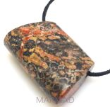 Jaspis leopard - na wisior - trapez 45x31x18mm