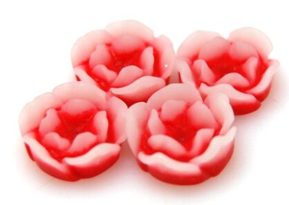 Kaboszon - różyczka czerwona 12mm