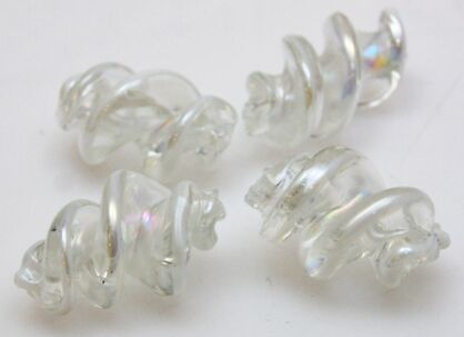 Szkło weneckie - świderki 25x15mm - kryształowe