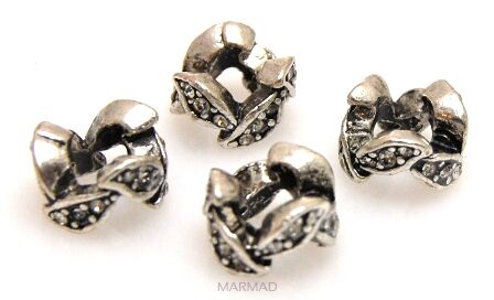 Przekładka antyczna z cyrkoniami - crystal - 10x7mm