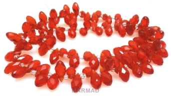 Kryształki fasetowane red - briolette12x6mm
