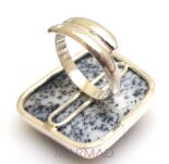 Pierścionek regulowany opal dendrytowy 27x25mm + srebro 925