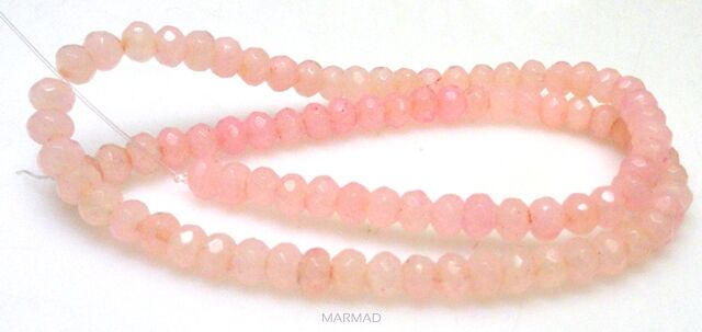 Jadeit fasetowany - oponka 6x4mm - jasno różowy