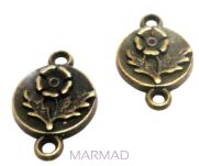 Łącznik kwiatek 17x11mm - antyczny brąz