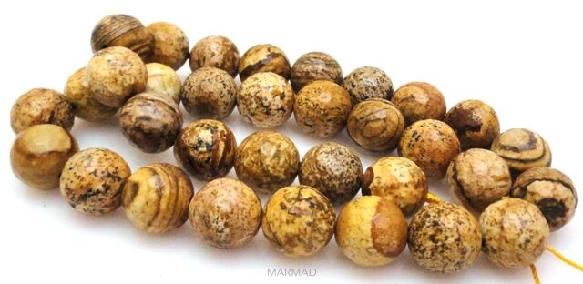 Jaspis obrazkowy fasetowany - kula 12mm