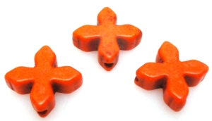 Howlit - krzyż 14x14mm pomarańczowy
