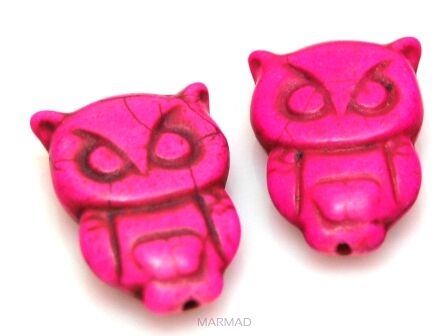 Howlit - sowa 30x20mm - różowy