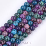 Agat ognisty trawiony - kula 8mm- mieszane kolory - 2