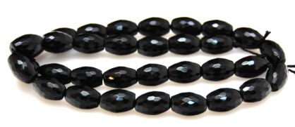 Onyks fasetowany - oliwka 12x8mm