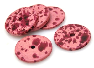 Ceramika matowa - talarki 23mm - różowa nakrapiana