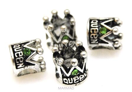 Przekładka ozdobna - korona z cyrkoniami oliwin