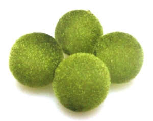 Kule welurowe 16mm - zieleń oliwkowa