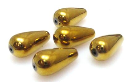 Hematyt złoty - kropla 16x8mm