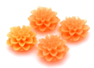 Kaboszon - kwiatek pomarańczowy 14mm