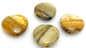 Jaspis - serce 18x18mm - zestaw 4 sztuki