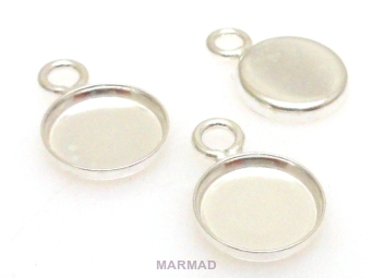Łącznik przywieszka z ogniwkiem do wklejania 8mm - srebro 925