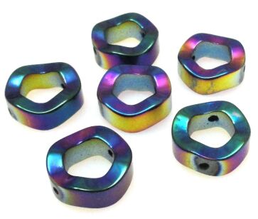 Hematyt tęczowy - ozdobne kółka 12mm