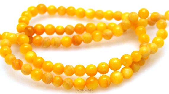 Naturalna masa perłowa żółta - kula 4mm